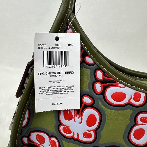 Coach Ergo bag In Coachtopia Leather With Butterfly Print Rainbow CQ828 NWT - Picture 8 of 10
